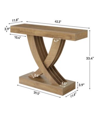 43.3 Inch Entryway Table, Farmhouse Wooden Console Table Behind The Couch, Rectangular Sofa Table for Entrance, Hallway, Living Room, Foyer