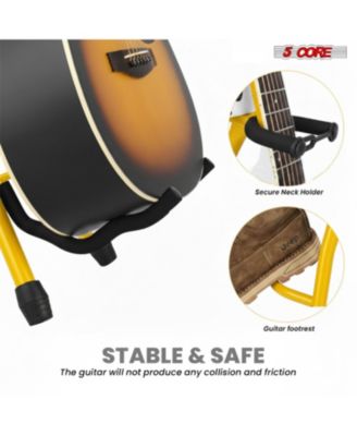 Guitar Stool 3.15" Padded Chair Foldable Heavy Duty Music Seat Built in Foot Rest Guitar Stand
