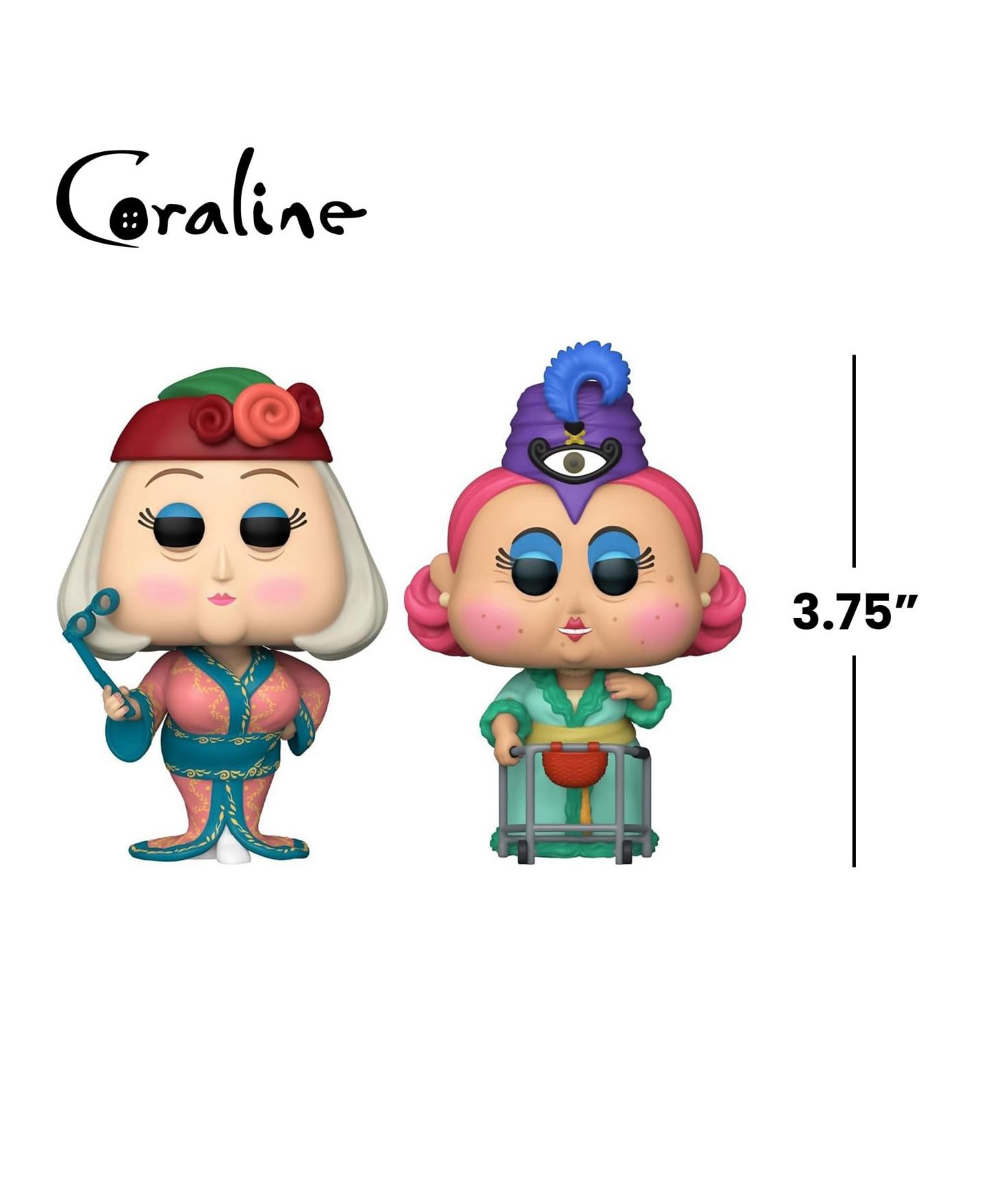 Детские фигурки Funko Pop! Coraline Spink and Forcible 3.75" 2-Piece Vinyl Figure Set, Ages 3+ — фото 7