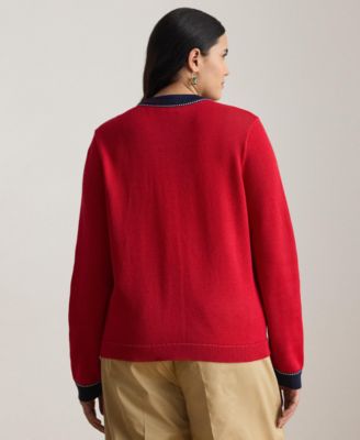 Plus Size Crewneck Cardigan