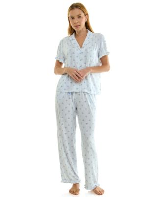 Women's Mommy and Me Notch Collar Top & Pants, 2-Piece Set