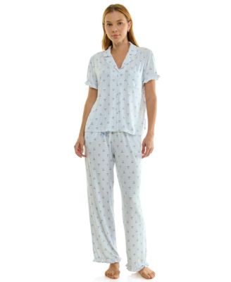Women's Mommy and Me Notch Collar Top & Pants, 2-Piece Set
