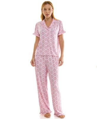 Women's Mommy and Me Notch Collar Top & Pants, 2-Piece Set