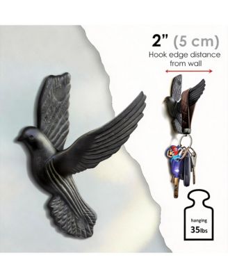 Rustic Cast Iron Pigeon Coat Hooks - 5 Pack