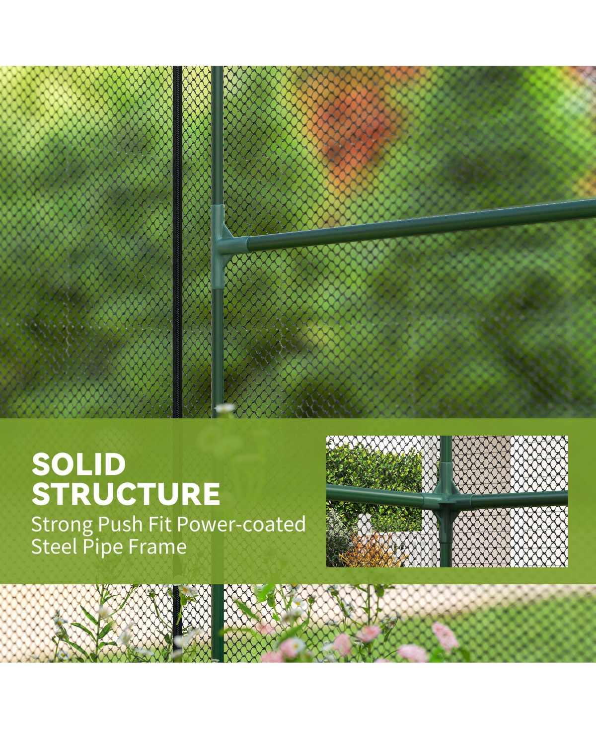 Outsunny 4' x Walk-in Crop Cage, Plant Protectors with Door,