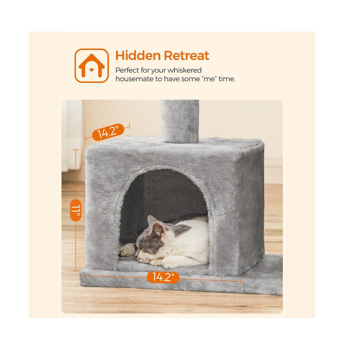 Cozito 39.8-Inch Cat Tower for Extra Large Cats up to 44 lb: Large Perch, 2 Cat Caves, Scratching Posts