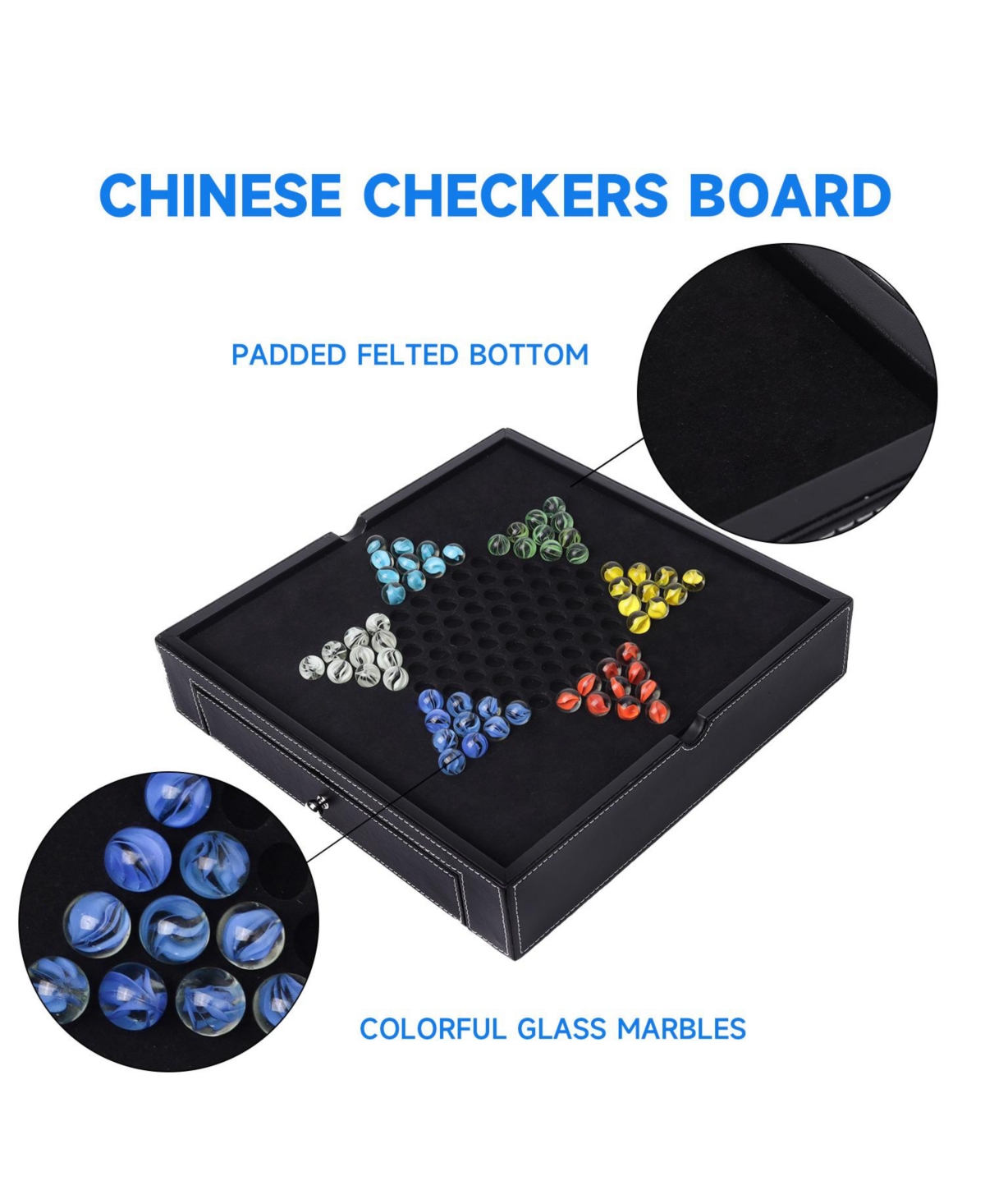 Gse Games & Sports Expert 12.5" Premium Leather 5-in-1 Chess, Checkers, Backgammon, Poker Dice and Chinese Checkers Board Set