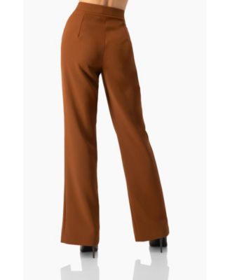 Women's Straight-Leg Trousers with Leg Slits