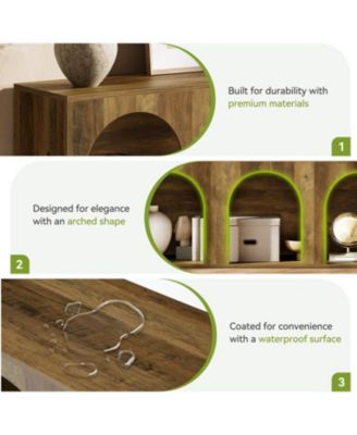 63" Industrial Retro TV Stand for 32-75 Inches TVs, 3-Tier Open Entertainment Center Console Table, Widened Low Cabinet Media Storage Unit