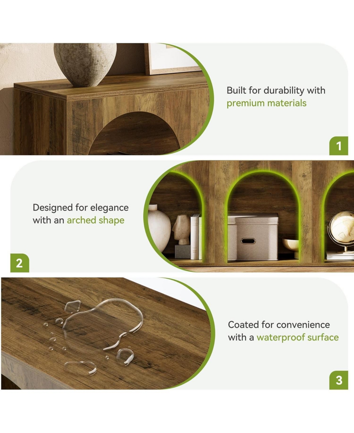 Tribesigns 63" Industrial Retro Tv Stand for 32-75 Inches TVs, 3-Tier Open Entertainment Center Console Table, Widened Low Cabinet Media Storage