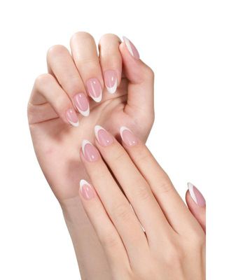 X Press Short Almond French Tip Press-On Nails Kit (224 pcs)