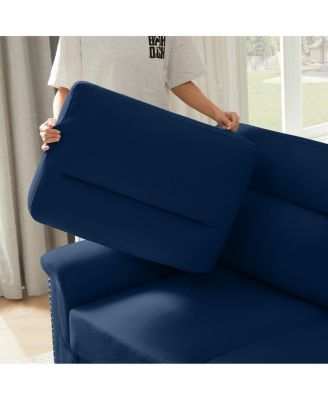 Streamdale  Furniture  82" Modern Snowfleece 3-Seater Sofa, Blue
