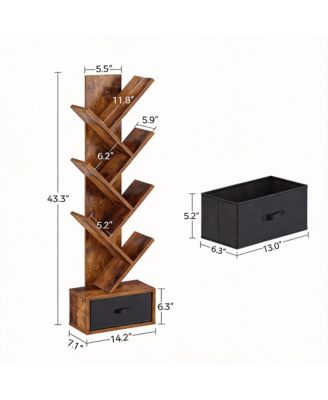 7-Tier Rustic Tree Shelves, Space-Saving, Sturdy Design, Easy Assembly, Multi-Use
