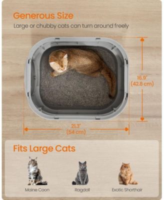 XL Enclosed Cat Litter Box with Slide-Out Tray, Grate Top, Leak-Resistant Base, 3-Mode Door
