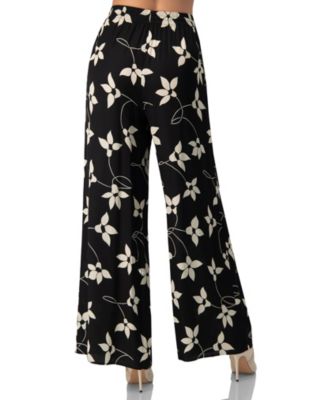 Women's Wide-Leg Floral Print Pants with Pockets