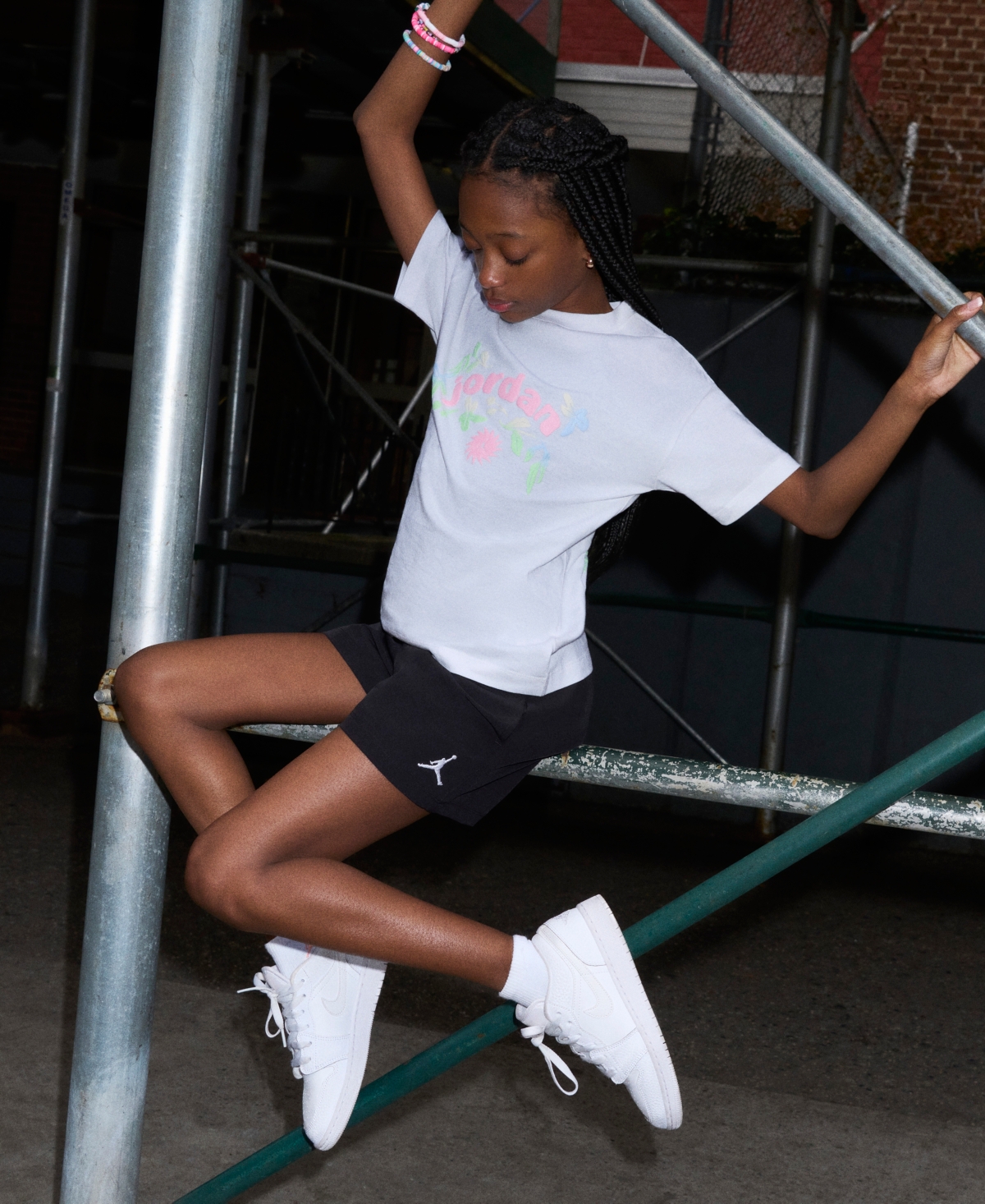 Jordan Girls' 7-16 Puff Floral Short-Sleeve T-Shirt