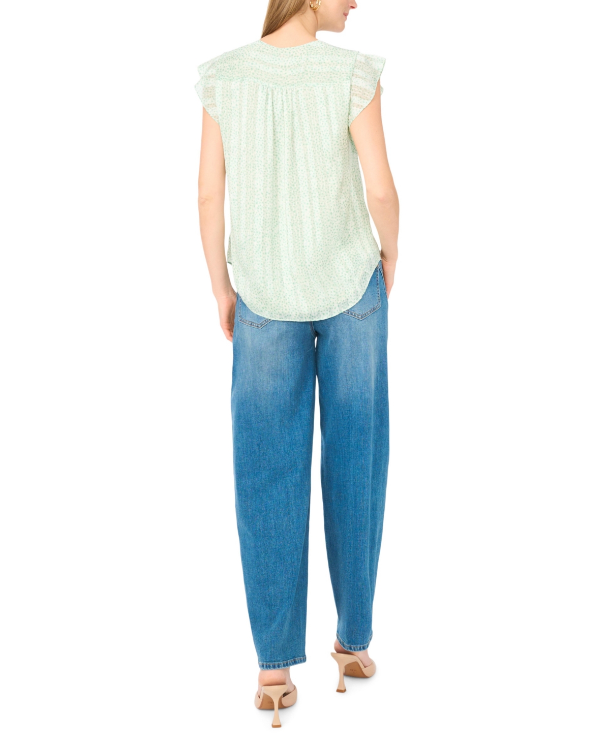 Vince Camuto Women's V-Neck Ruffle-Sleeve Blouse