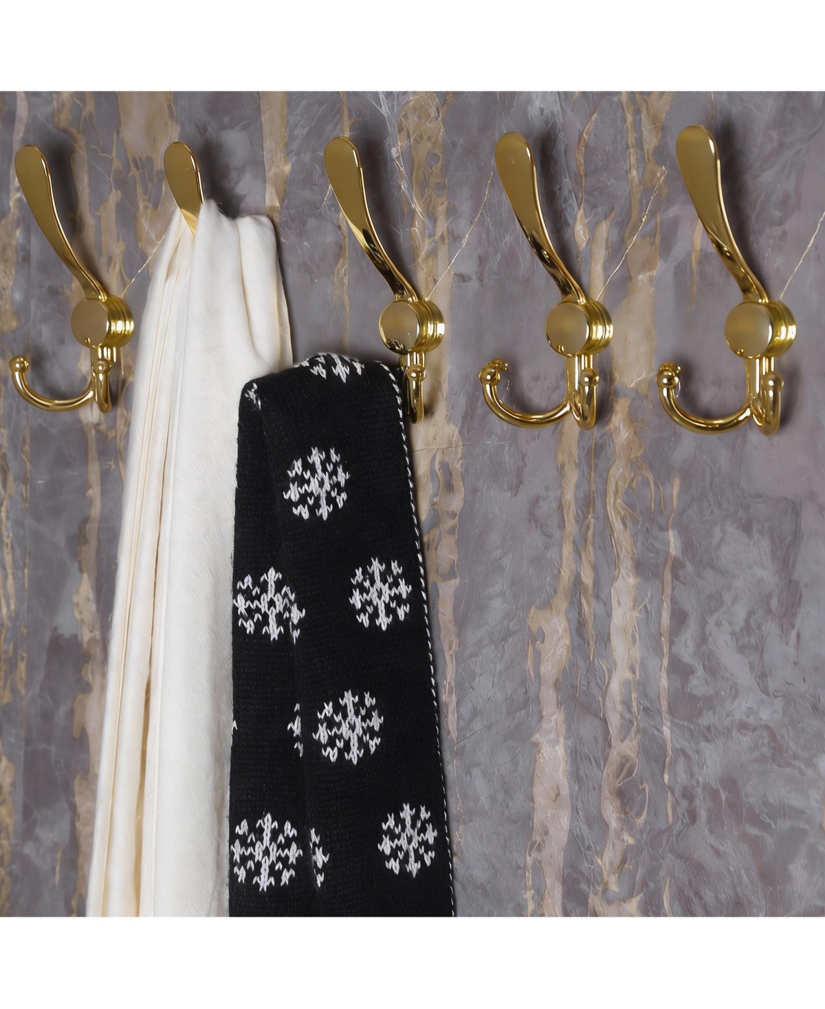 Yigii Heavy Duty 5-Tri Hook Wall Rack - Gold