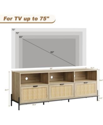 TV Stand for 75 inch TV, Entertainment Center with Storage, 65 Inch TV Console Table with 3 Drawers