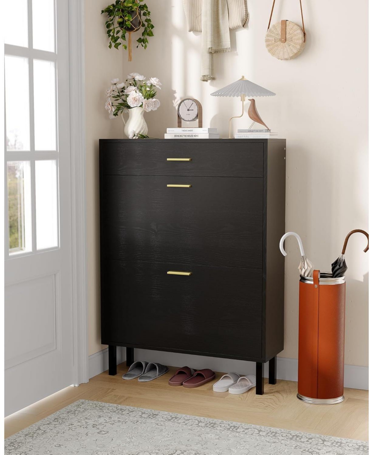 gaomon Shoe Storage Cabinet with Dual Flip Drawers, Space-Saving Organizer for Entryway, Hallway, or Mudroom, Hidden Rack Cupboard