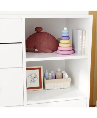 Changing Table Dresser, Baby Nursery Dresser with 5 Drawers and 2 Shelves, Baby Changing Table, Diaper Changing Station