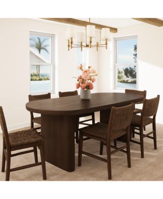 70" Oval Dining Table for 6–8, Large Kitchen Table for Dining Room