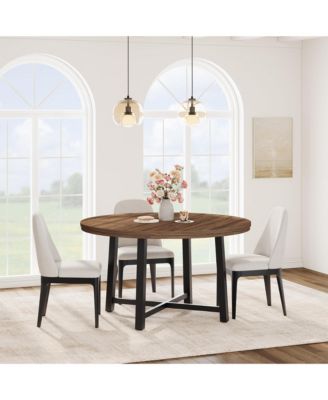 Kitchen Table Garvee 47 Inch Round Industrial Dining Table for 4
