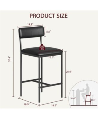 Kitchen Table Bar Stools Set of 2 Kitchen Bar Stools for Dining Room, Home Office, Living Room