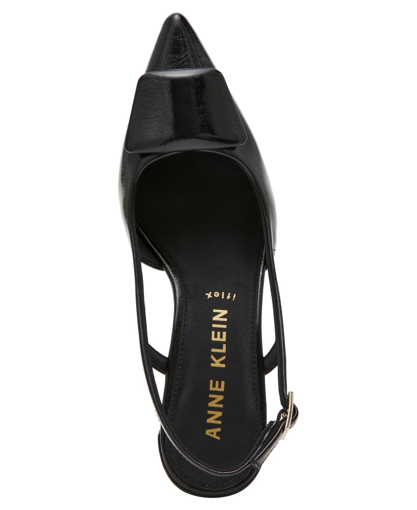Женские туфли Anne Klein Renetta Slingback Block Heel Pumps, цвет: Чёрный лаковый — фото 4
