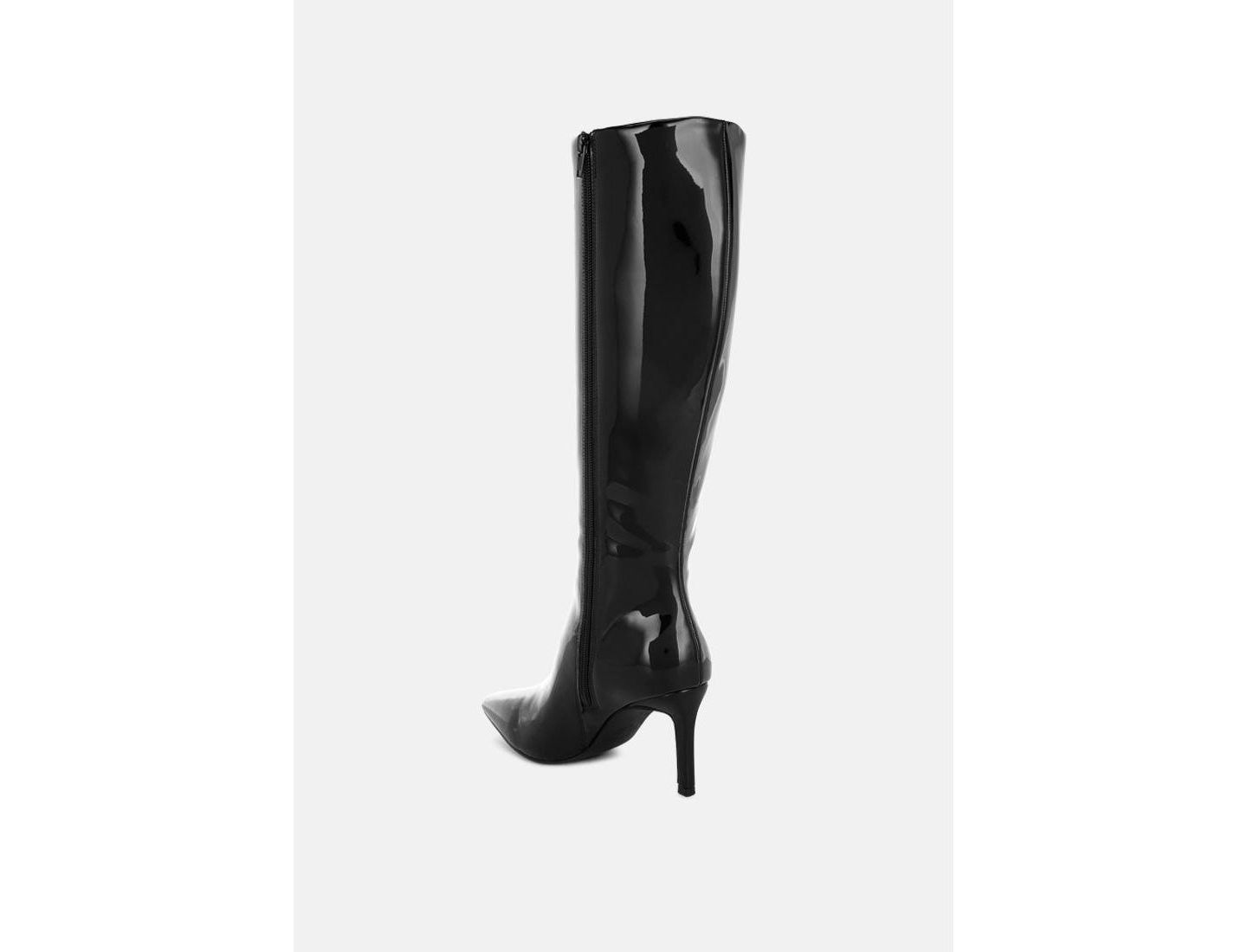 Женские ботинки London Rag Warley Patent Faux Leather Calf, цвет: Чёрный лаковый — фото 4