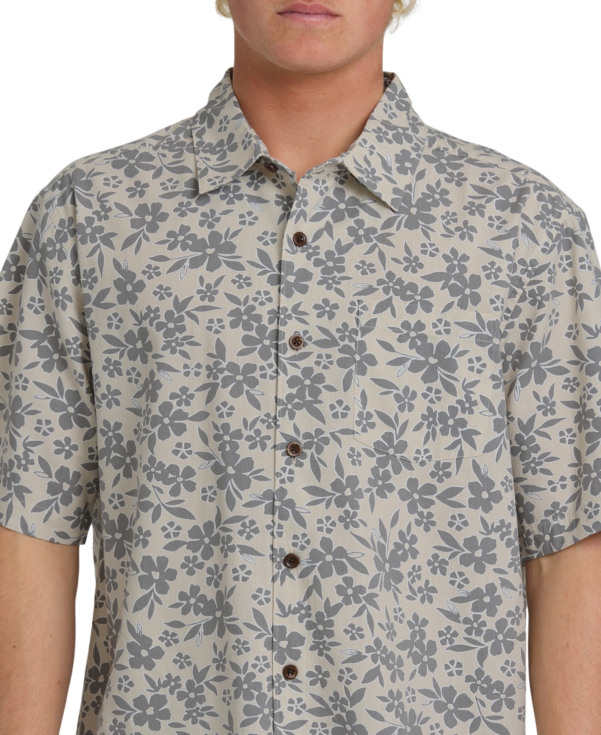 Quiksilver Waterman Men's Flower Field Short-Sleeve Shirt