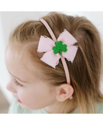 Little and Big Girls Shamrock Lace St. Patrick's Day Bow Headband