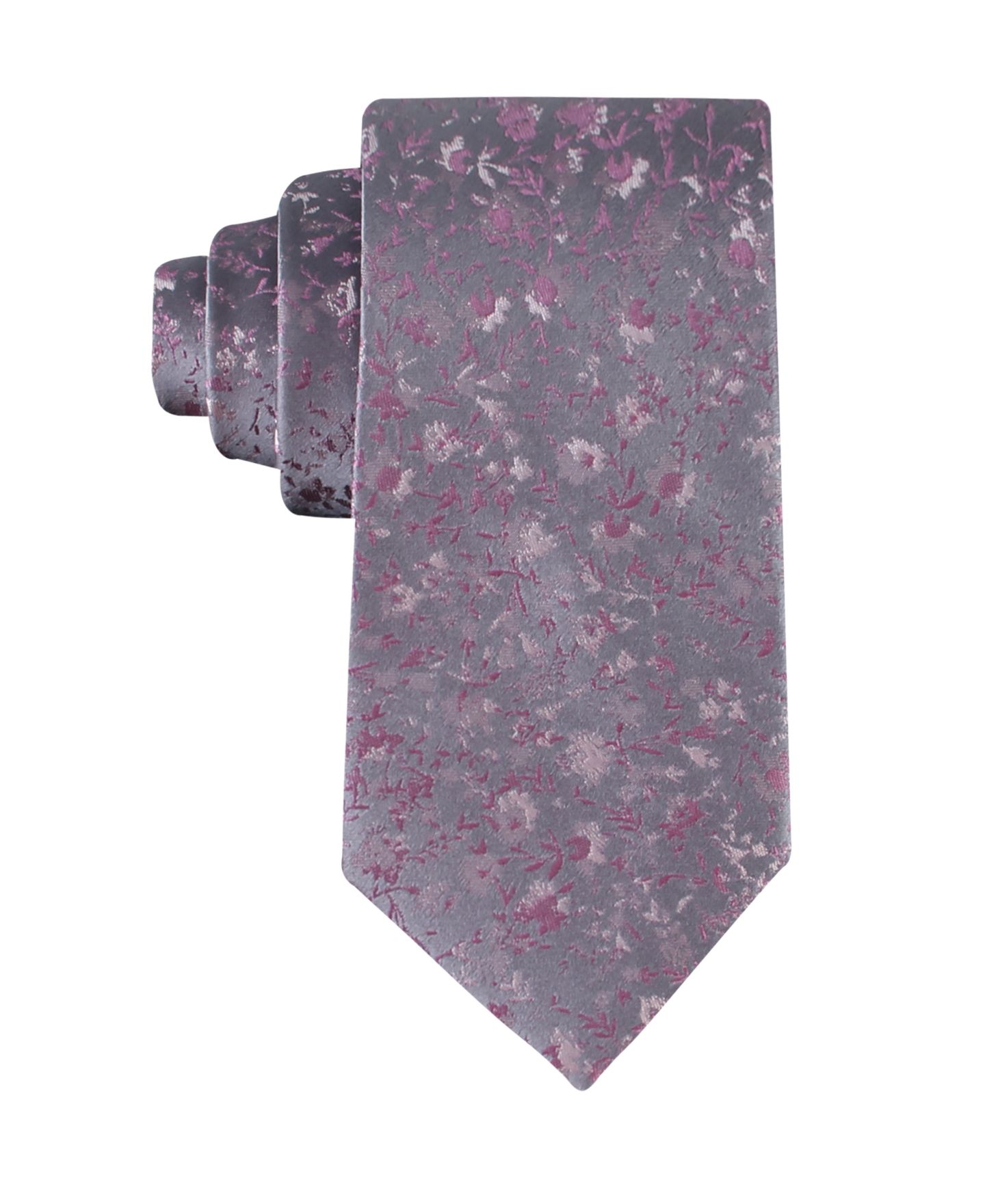 Мужской галстук Calvin Klein Silk Floral Tie, цвет: Ягодный — фото 1