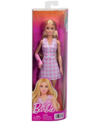 Fashionistas Doll with Arm Cast and Plaid Top and Skirt