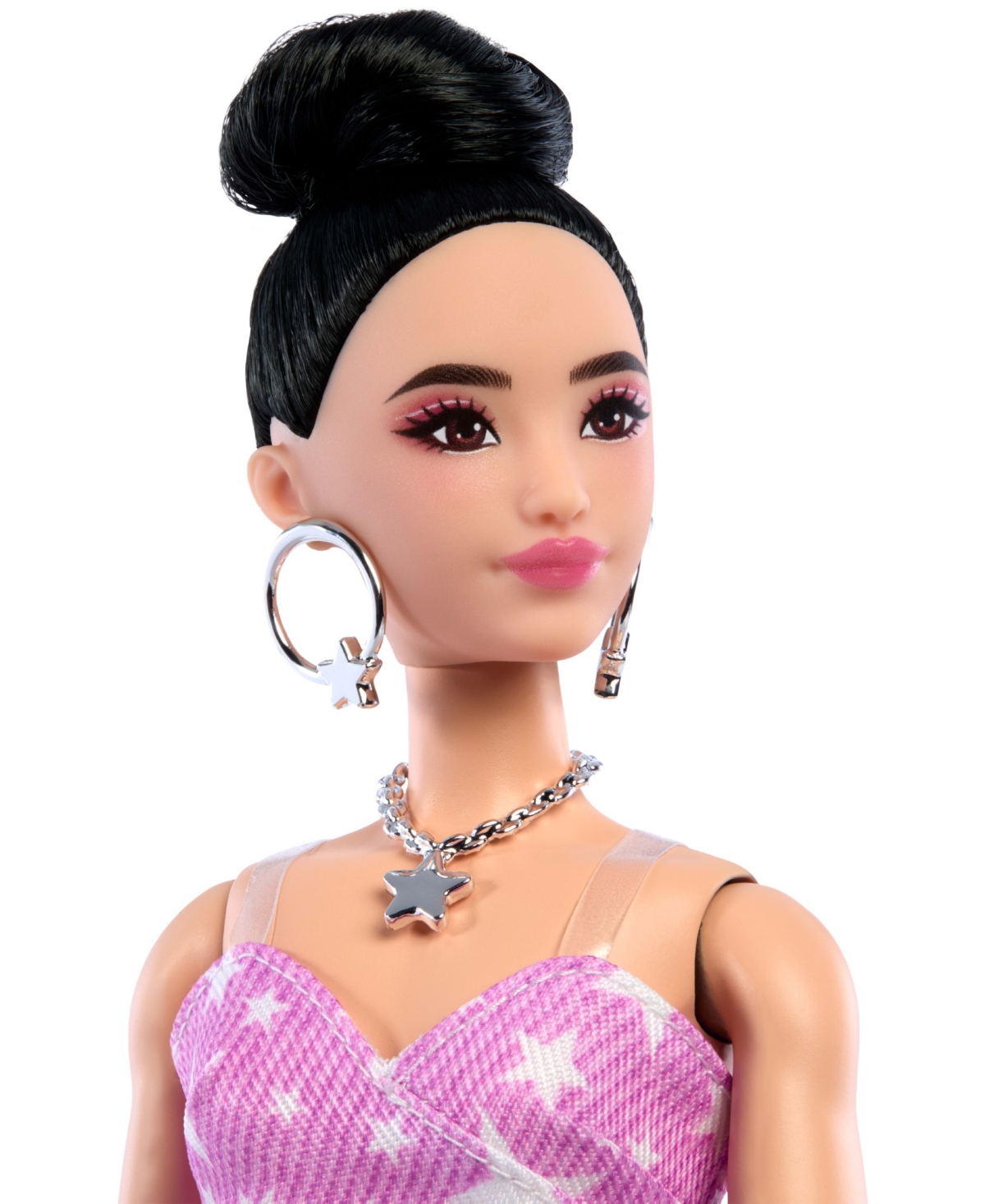 Barbie Deluxe Style Fashion Doll #11 in Denim Star-Print Dress