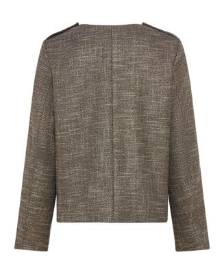 Women's Collarless Sparkle Jacket with Gold Buttons