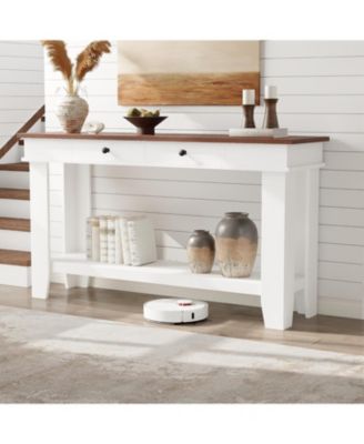 Kitchen Table 54 Inch Long Console Table Wooden Entryway Table for Dining Room