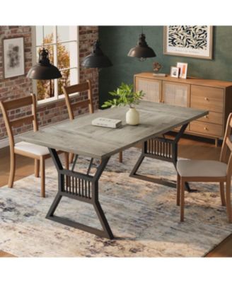 Kitchen Table 70.8 Inch Dining Table 4-6 Person Kitchen Table for Dining Room, Home Office, Living Room
