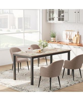 Kitchen Table Dining Table for 4-6 People 63 inch Long Wooden Rectangular Kitchen Table