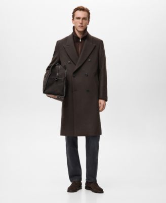 Men's Relaxed-Fit Double-Breasted Wool Coat