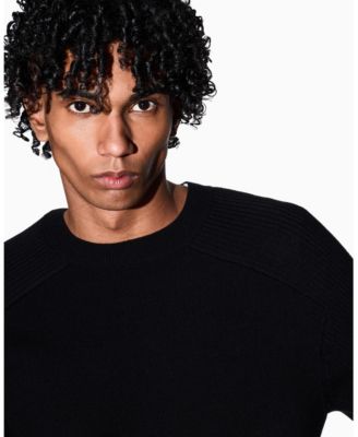 Men's Wool Cotton Blend Crew Neck Sweater