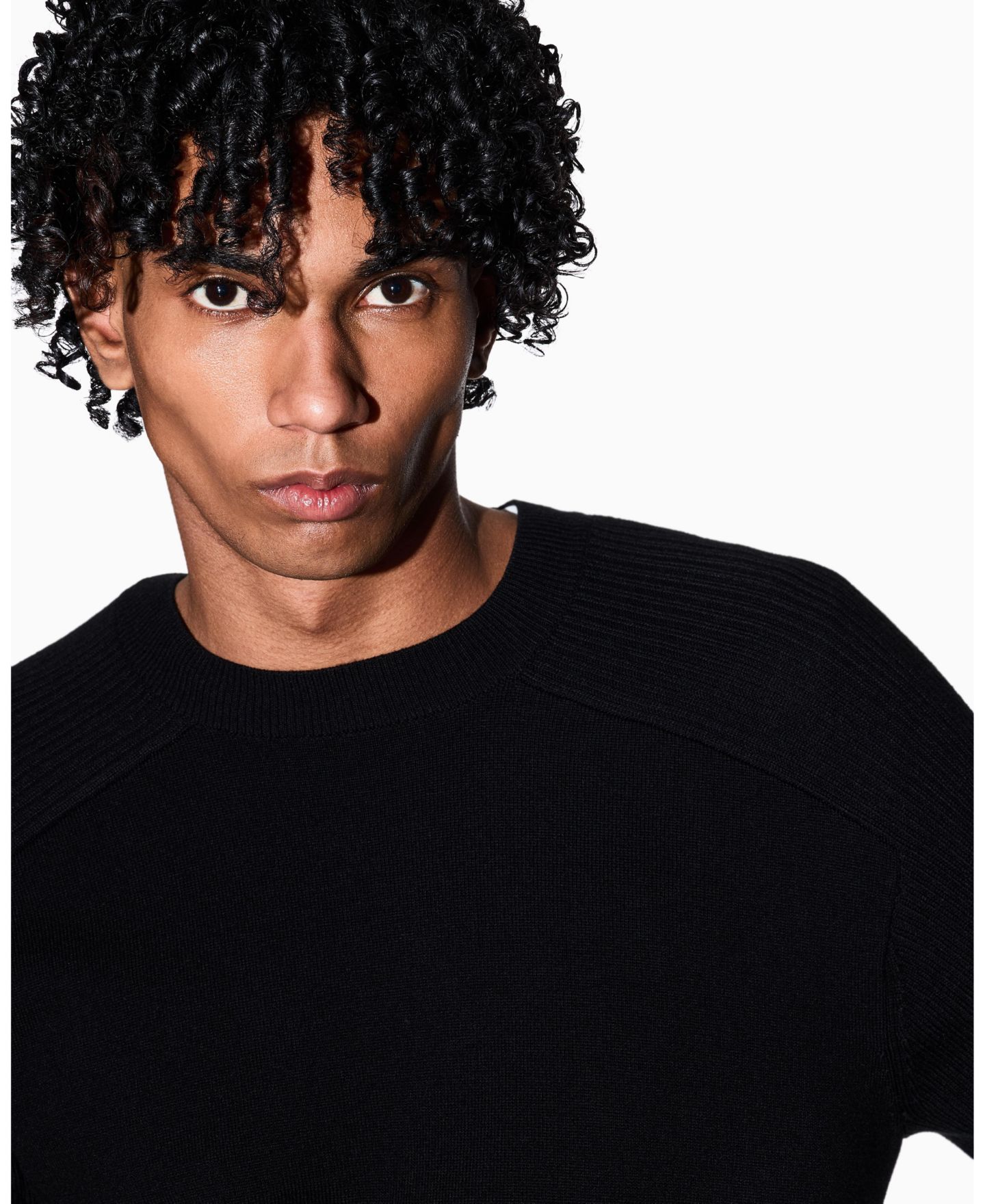 Мужской свитер A|X Armani Exchange Wool Cotton Blend Crew Neck, цвет: Чёрный — фото 5