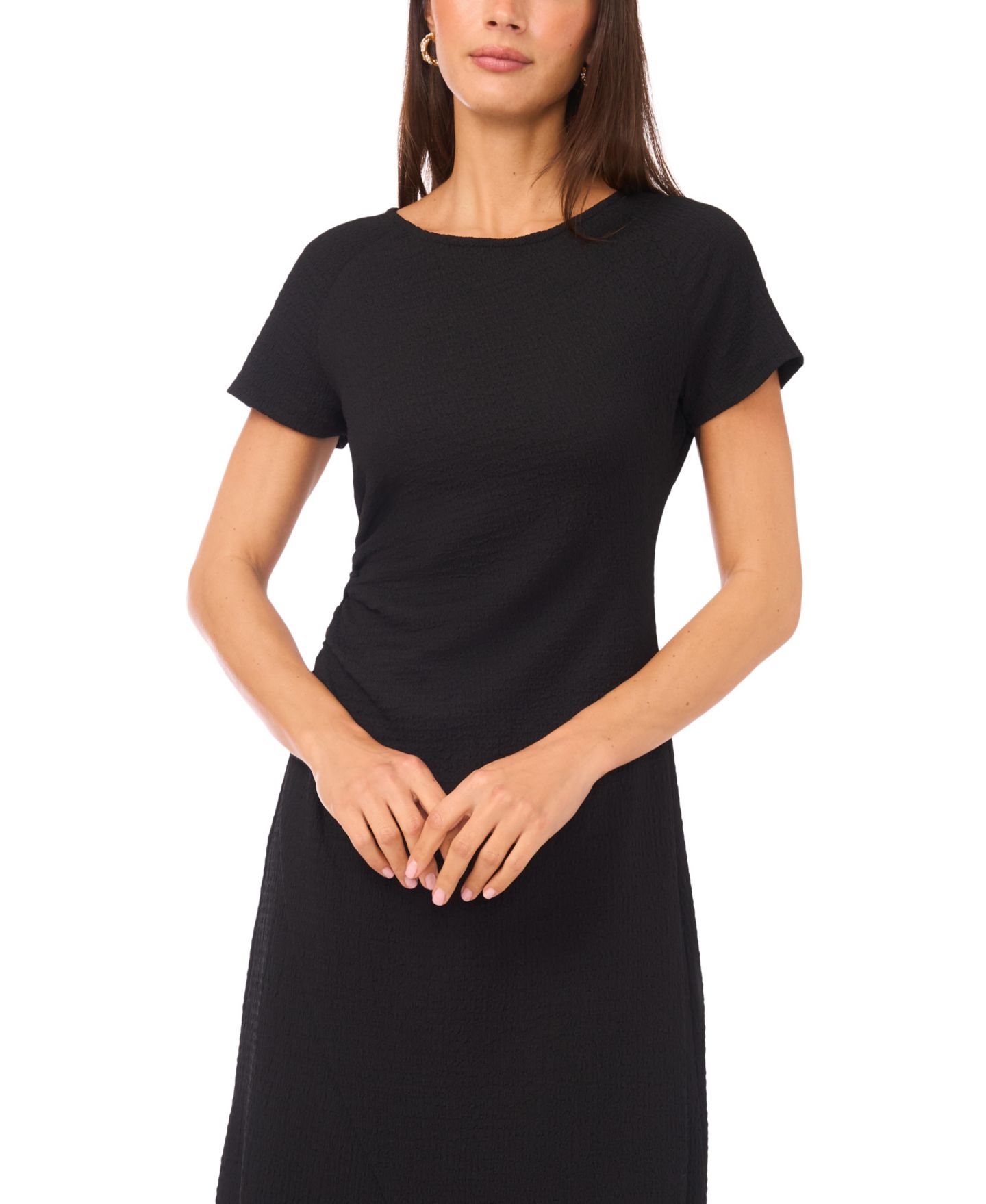 Женское платье Vince Camuto Crewneck Short-Sleeve Dress, цвет: Насыщенный чёрный — фото 2