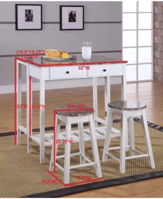 Pub Table Set Dining Table and 2 Stools