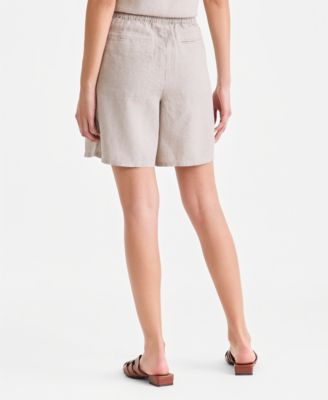 Women's 100% Linen Pull-On Shorts