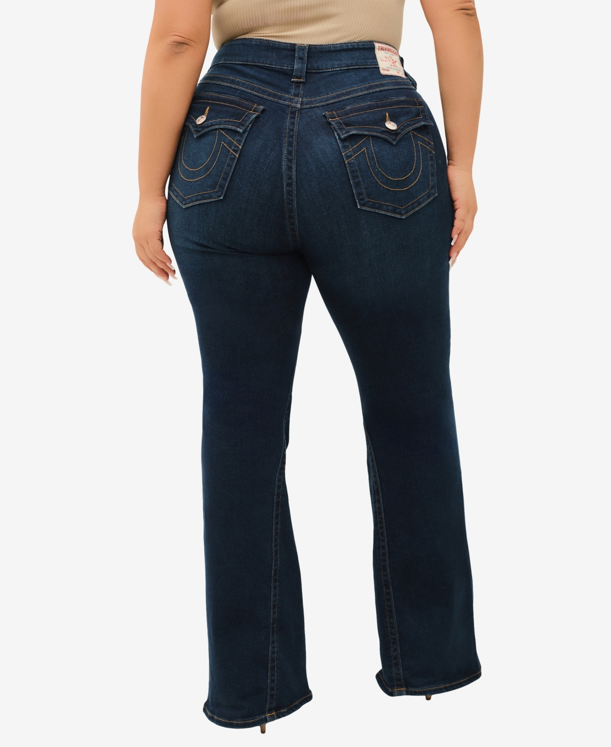 True Religion Plus Joey Flare Mid Rise Flap Jeans