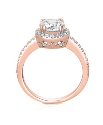 Radiant 18K Rose Gold Plated Round-Cut Cubic Zirconia Ring