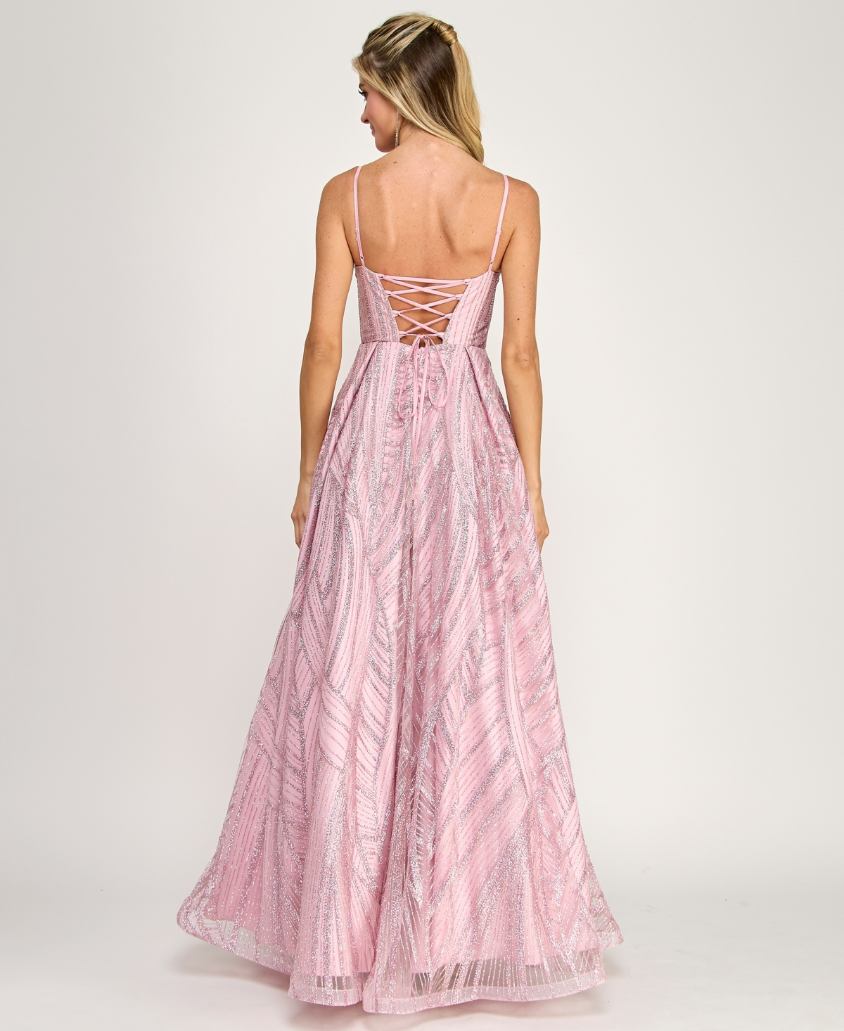 Say Yes Juniors' Square Neck Ball Gown