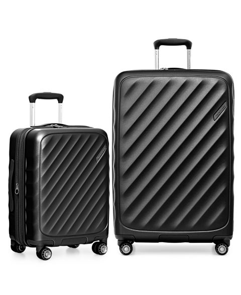Чемоданы Traveler's Choice Elm 2-Pc. Carry-On Hardside Expandable Spinner Luggage Set, цвет: Чёрный