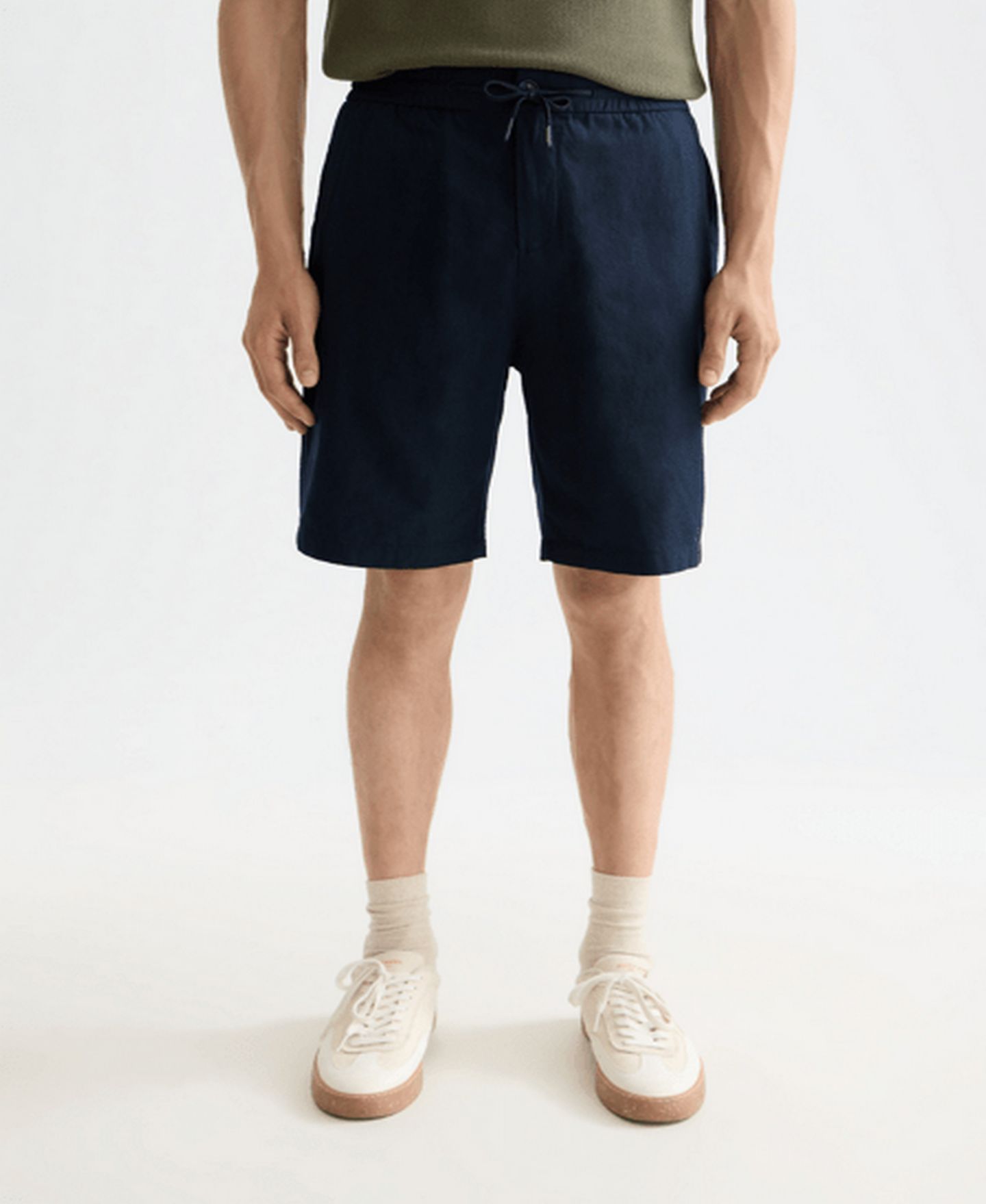 Мужские шорты SCOTCH & SODA 8.3" Drawstring Linen, цвет: Тёмно-синий — фото 1